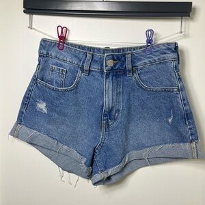 PacSun Mom Short High Rise Distressed Denim Shorts Size 24